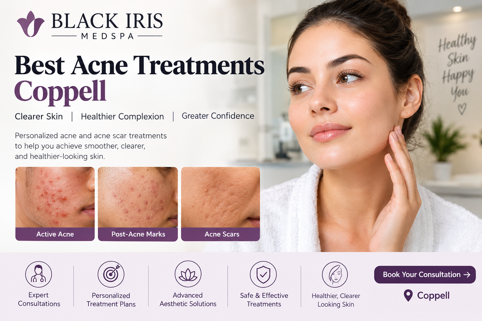Black Iris Medspa Acne Care Banner