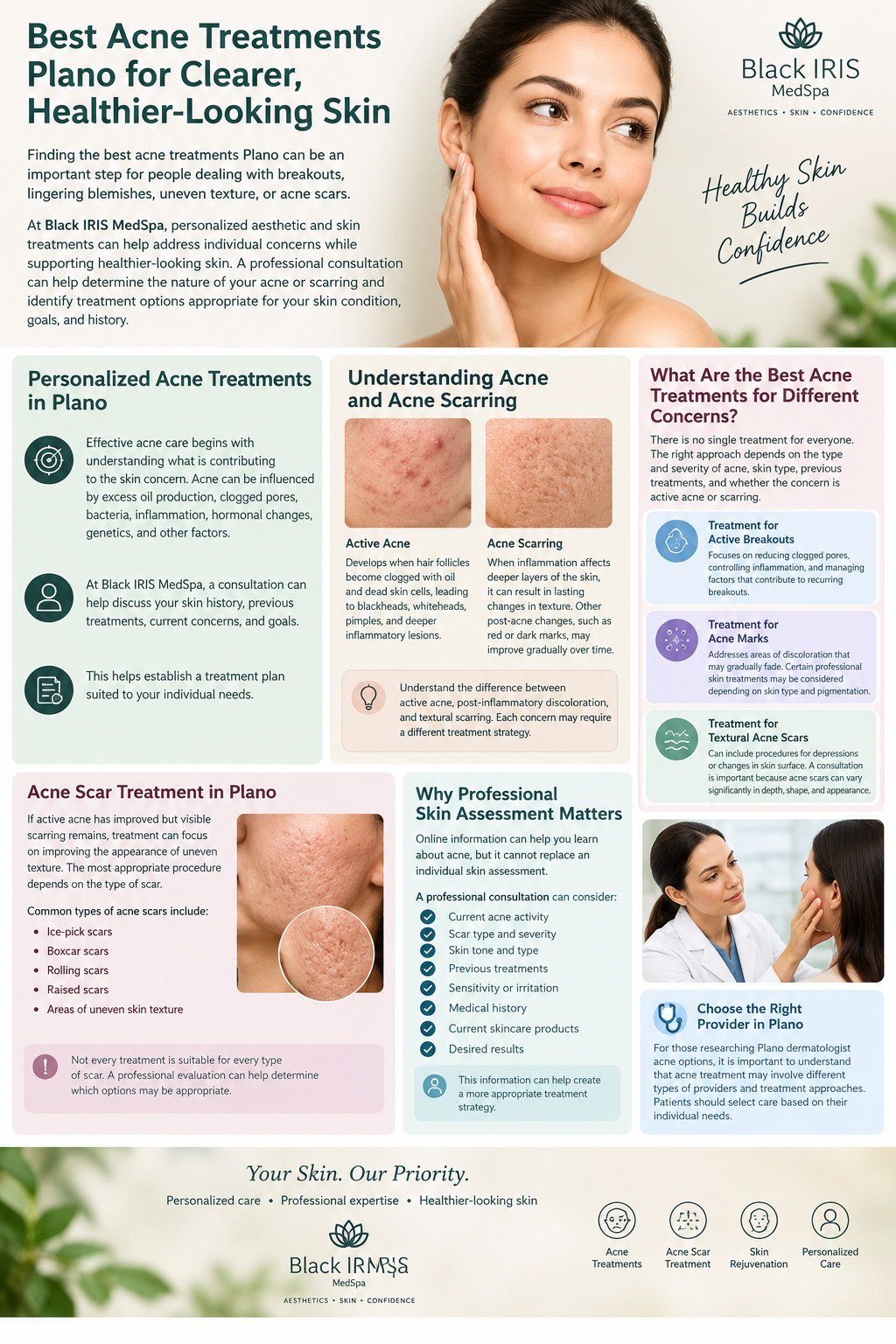 Pastel Acne Treatment Plano Infographic